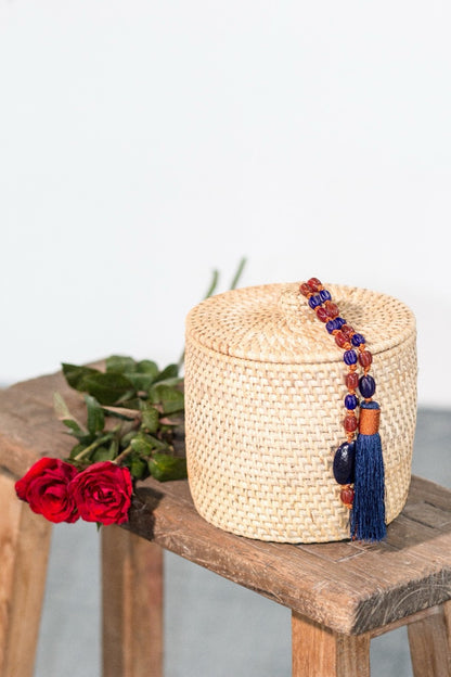 The Round Small Basket basket – natural materials, boho decor handmade in Bali