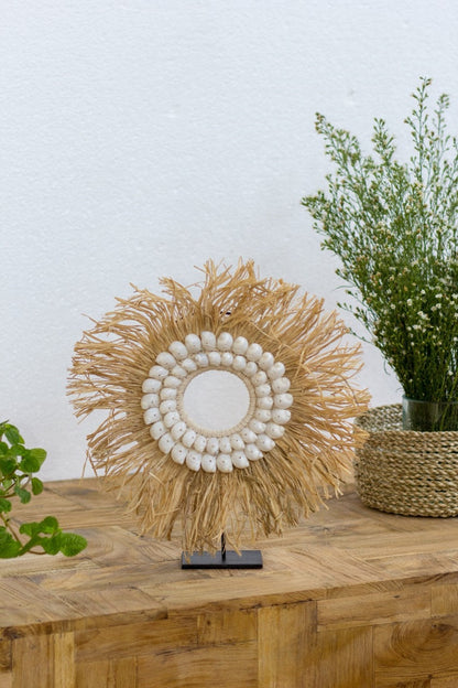 Africana Necklace decorative piece in natural materials – boho decor by BaliSouk