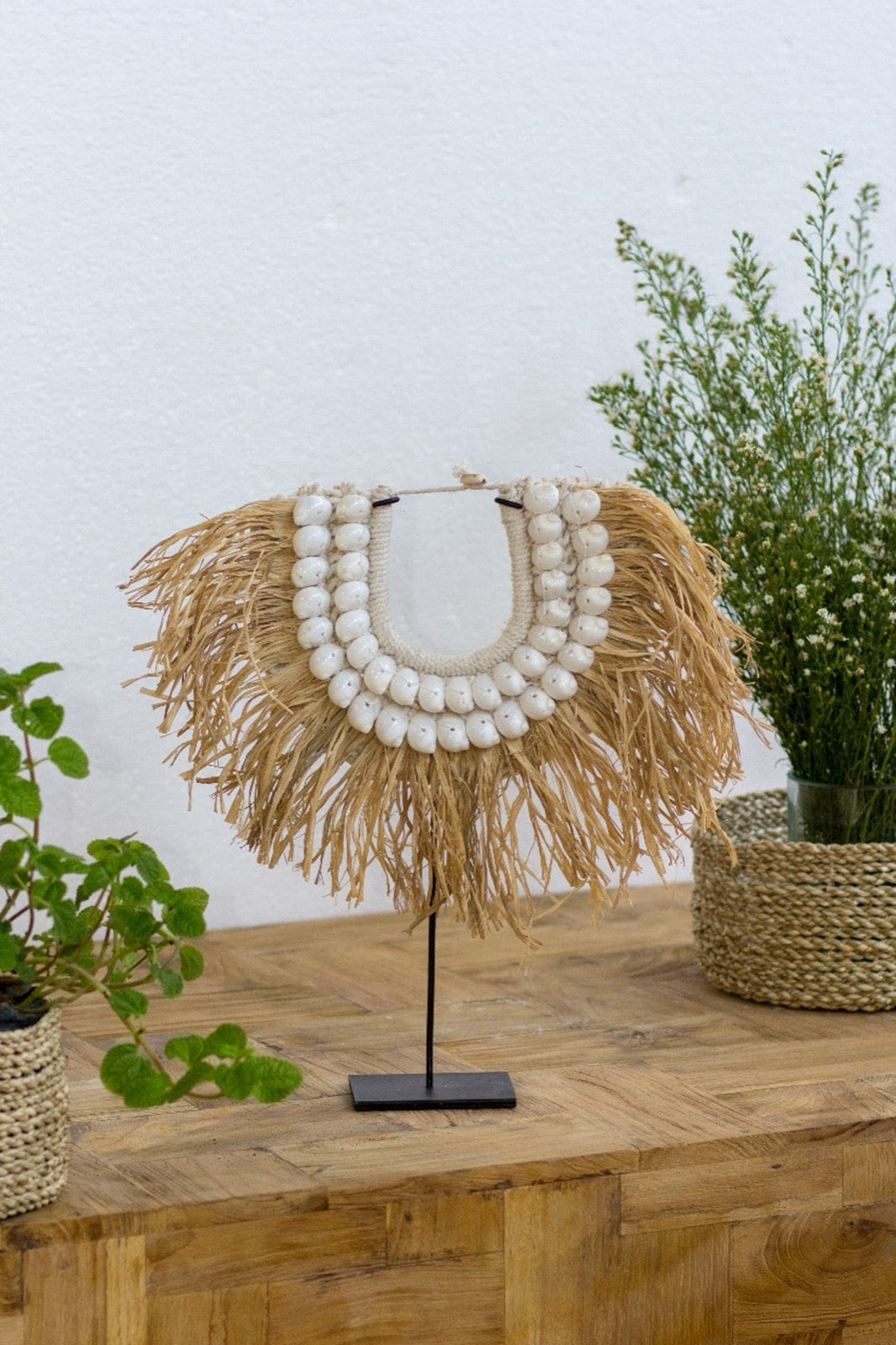 Africana Necklace – natural materials decorative piece, boho decor from Bali