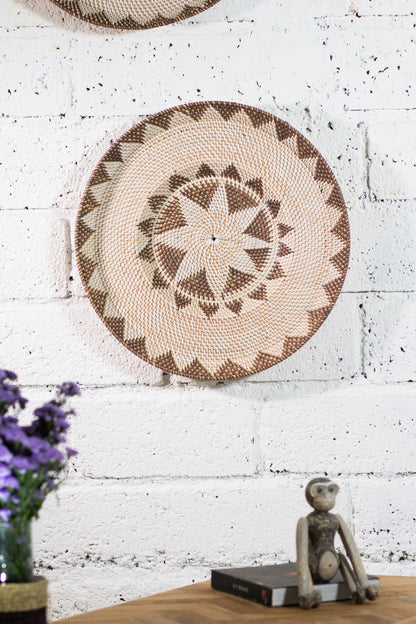 Handcrafted rattan wall decoration – Africana, boho decor from BaliSouk