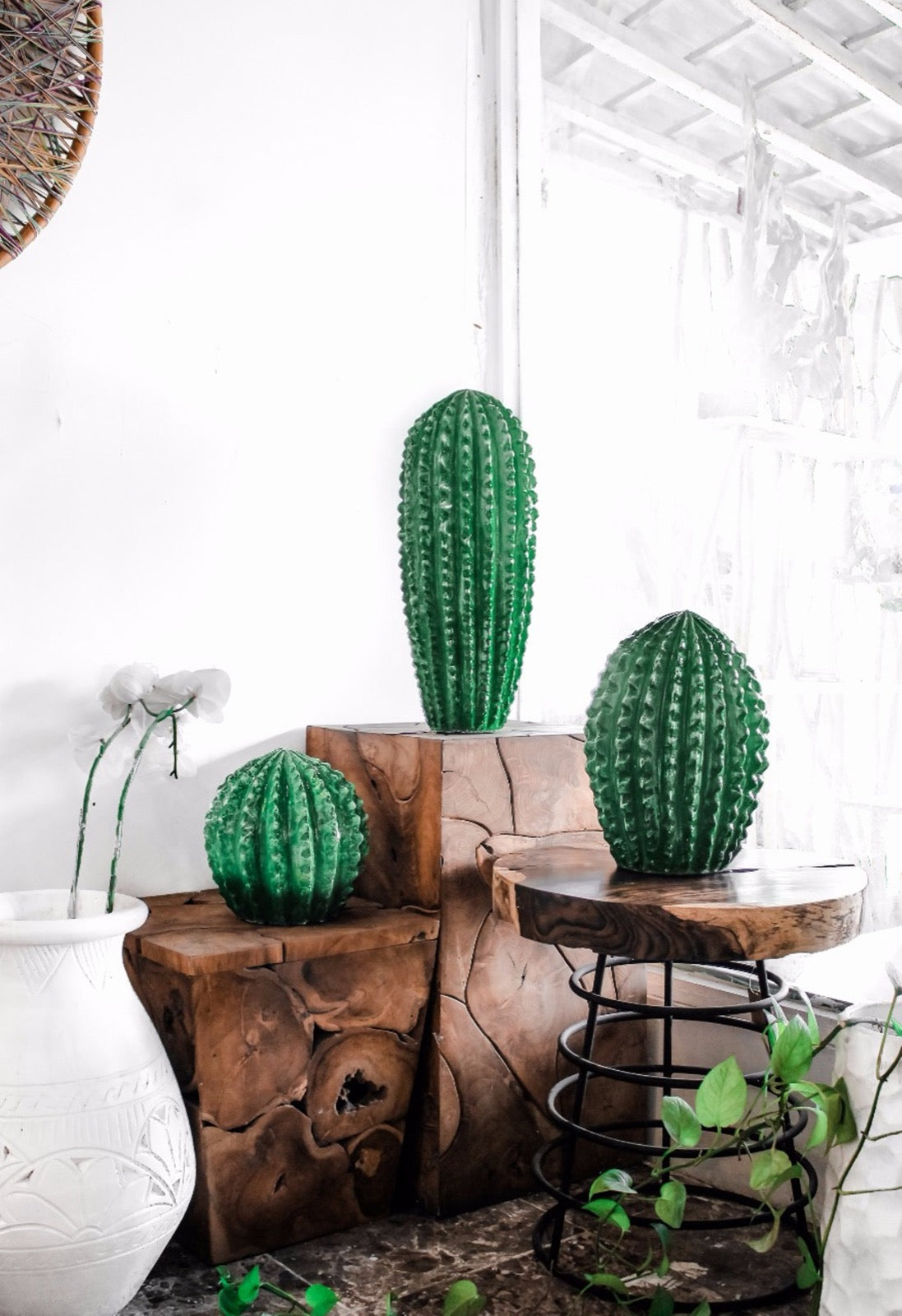 Cactus Green decorative piece by BaliSouk – boho decor made in Bali