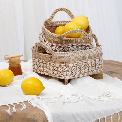 Handmade rattan tray – the Gilli, boho decor made in Bali