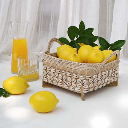 Rattan tray Gilli – boho decor, handwoven and handmade in Bali