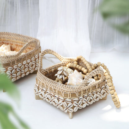 Rattan tray Gilli – boho decor, handwoven and handmade in Bali