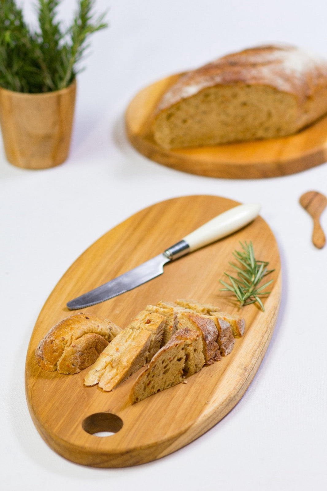 Petrified wood board – Cutting, natural natural materials in boho style