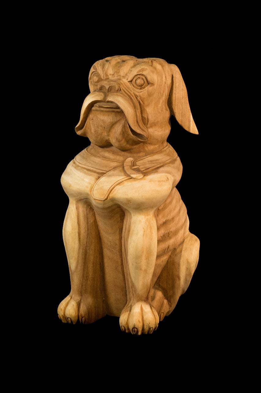 Bulldog sculpture by BaliSouk – boho decor made in Bali