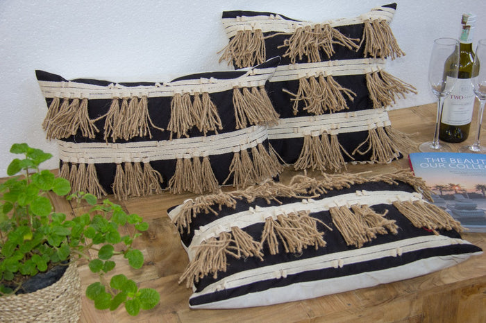 Cotton pillow Ramen – boho decor handcrafted in Bali by BaliSouk