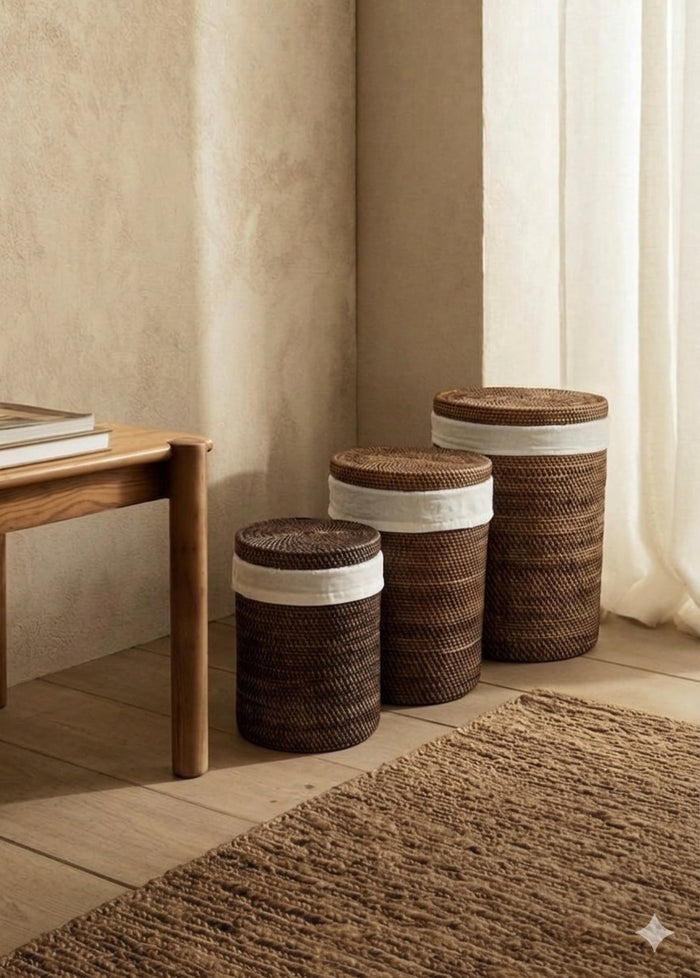 Alie Laundry Box Set Of Three With Linen