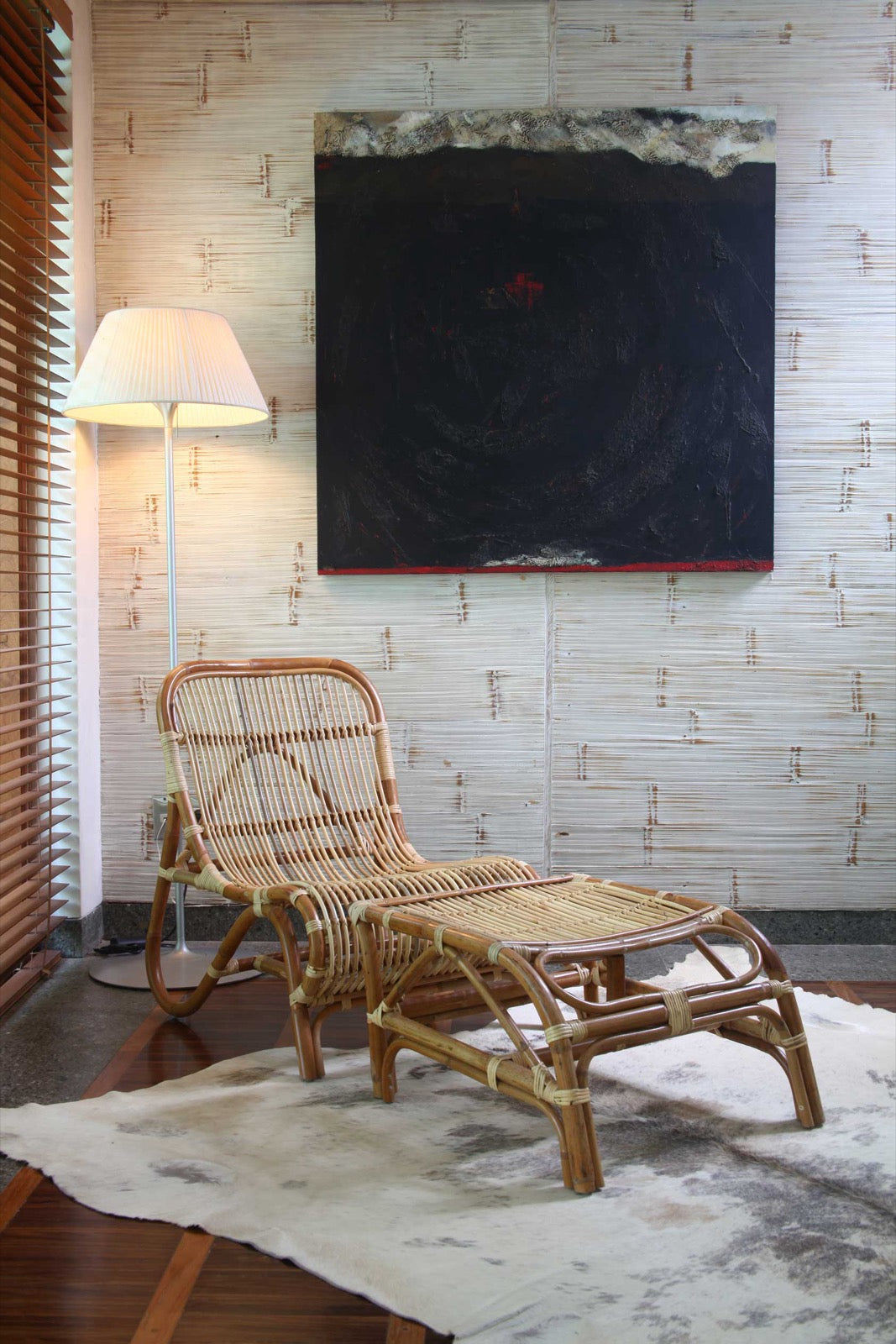 Rattan lounger chair – Kim, natural natural materials in boho style
