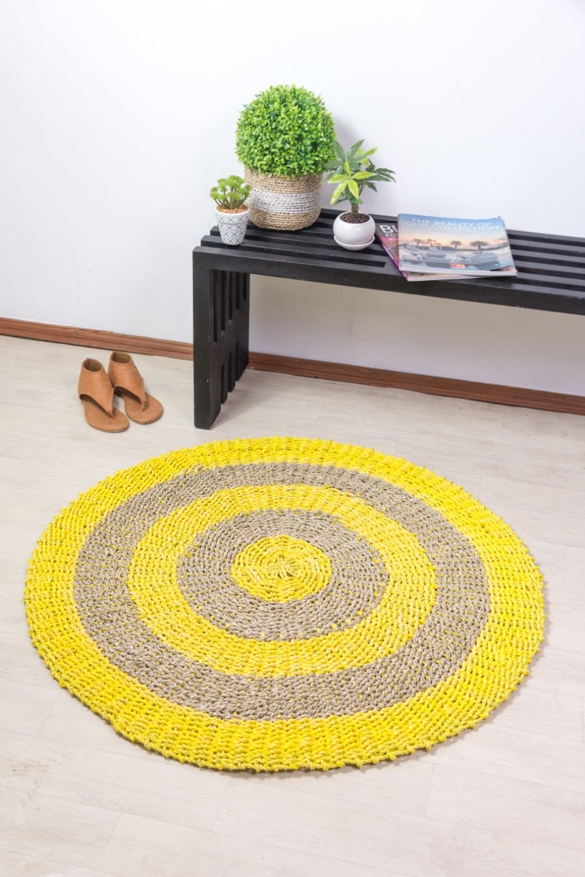 Seagrass rug Nicola – boho decor, handwoven and handmade in Bali
