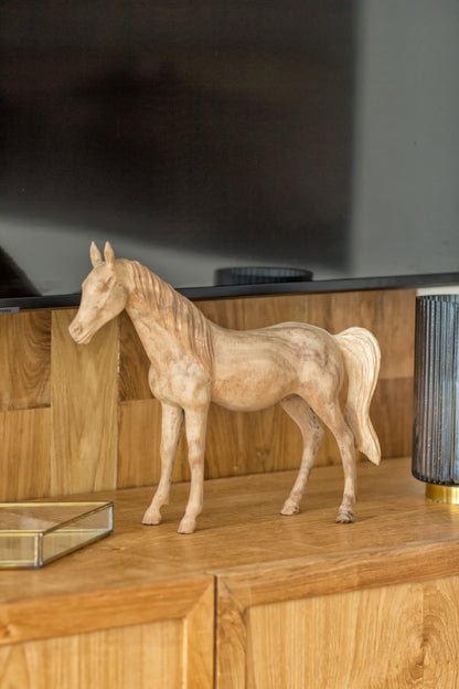 Suar wood sculpture Horse – boho decor handcrafted in Bali by BaliSouk
