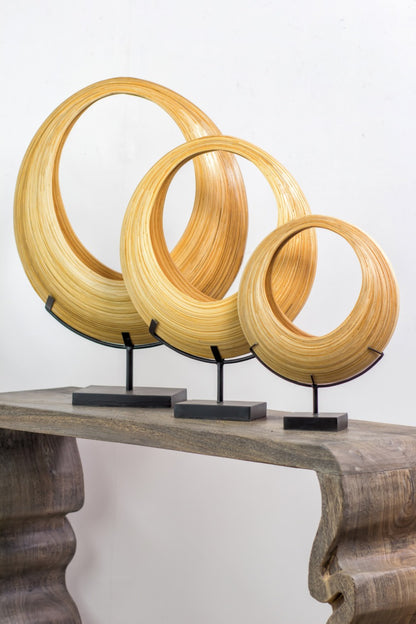 Bamboo decorative stand Bamboo Deco Stand Set of 3 – boho decor handcrafted in Bali by BaliSouk
