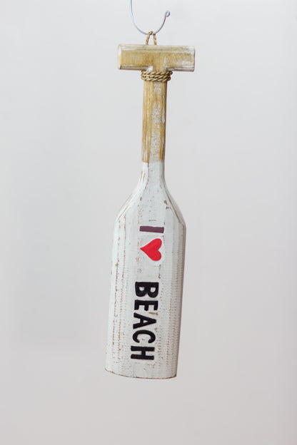 Small Paddle " I Love Beach" decorative paddle by BaliSouk – boho decor made in Bali