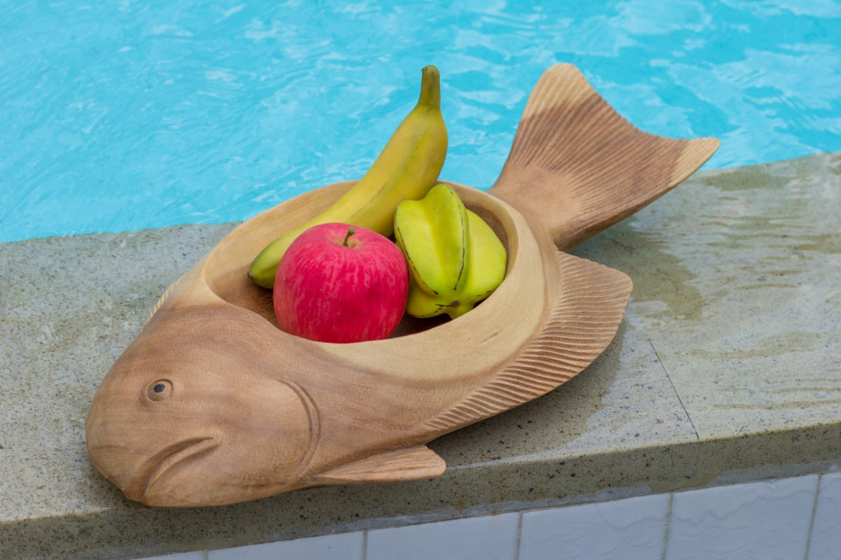 Suar wood fish bowl – Fish Bowl, natural natural materials in boho style