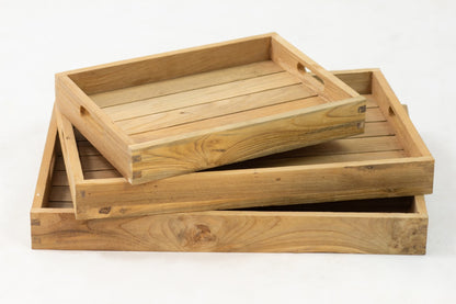 Tray Set 3 tray by BaliSouk – boho decor made in Bali