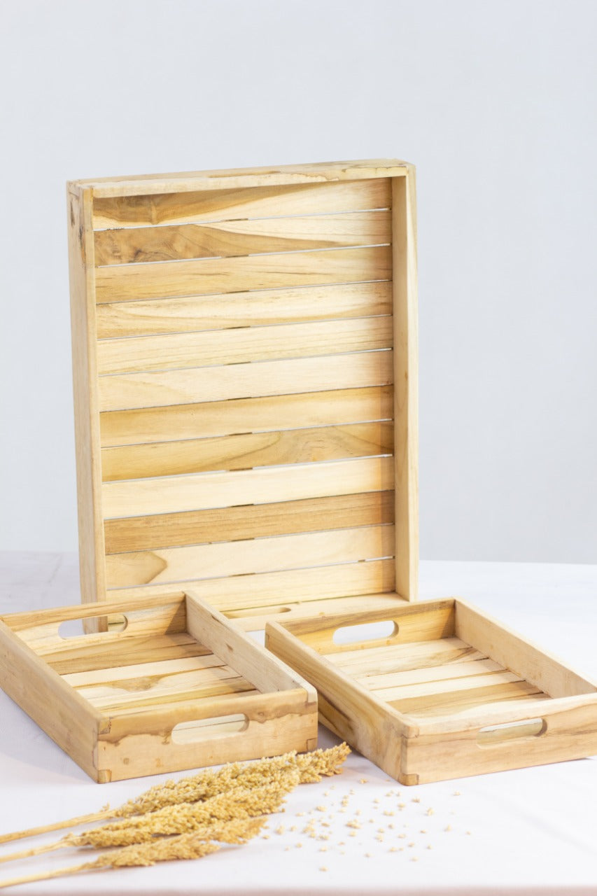 Teak tray Chill – handmade in Bali, boho style