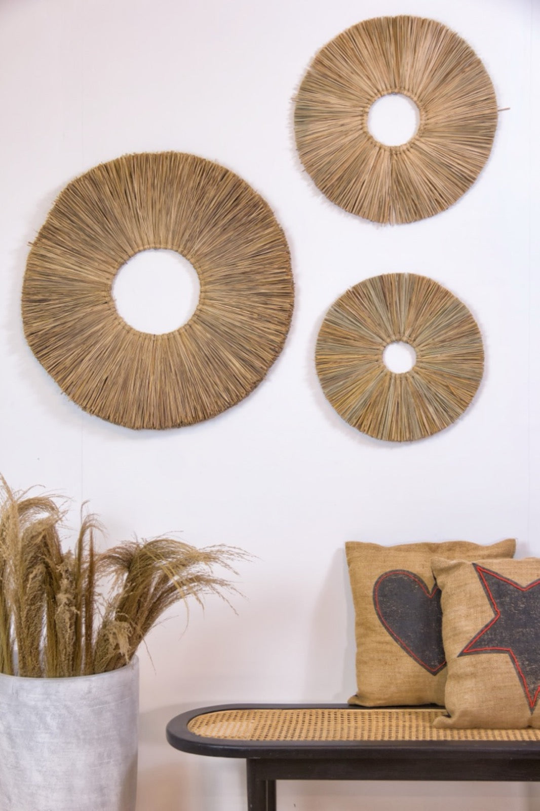 Seagrass wall decoration – Wall Deco Set 3, natural natural materials in boho style