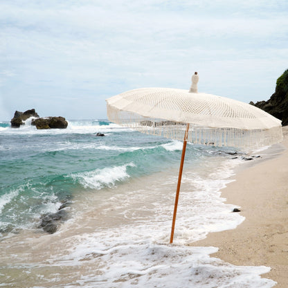 Lux Umbrella With Teak Pole And Bamboo Ribs Natural