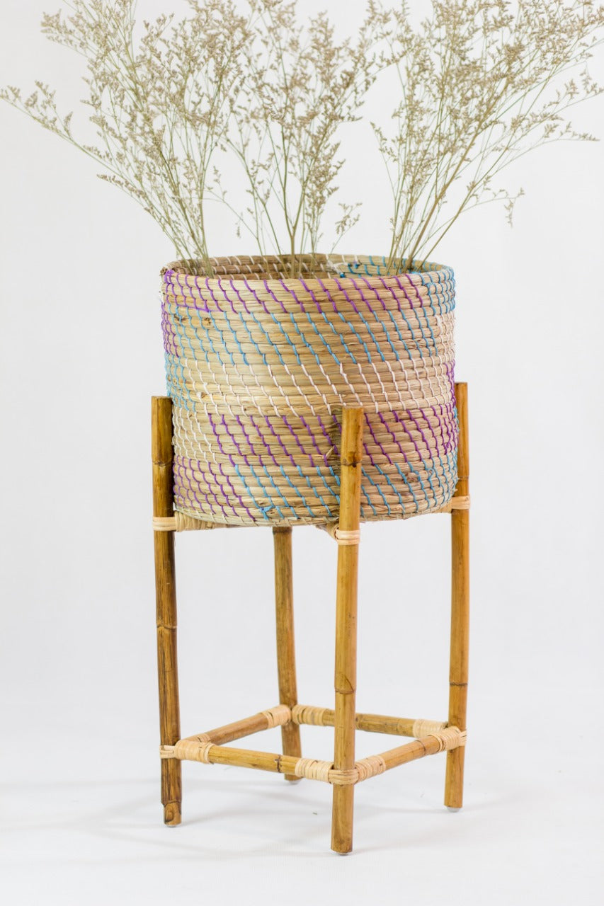 Water hyacinth basket Ria – boho decor handcrafted in Bali by BaliSouk