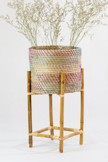 Water hyacinth basket Ria – boho decor handcrafted in Bali by BaliSouk