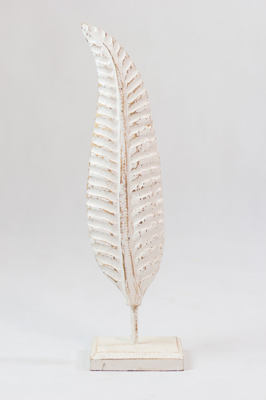 Solid wood decorative stand – Leaf, natural natural materials in boho style