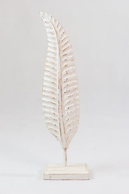 Solid wood decorative stand – Leaf, natural natural materials in boho style
