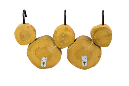 Teak wall decoration Log Hanger – boho decor, handwoven and handmade in Bali