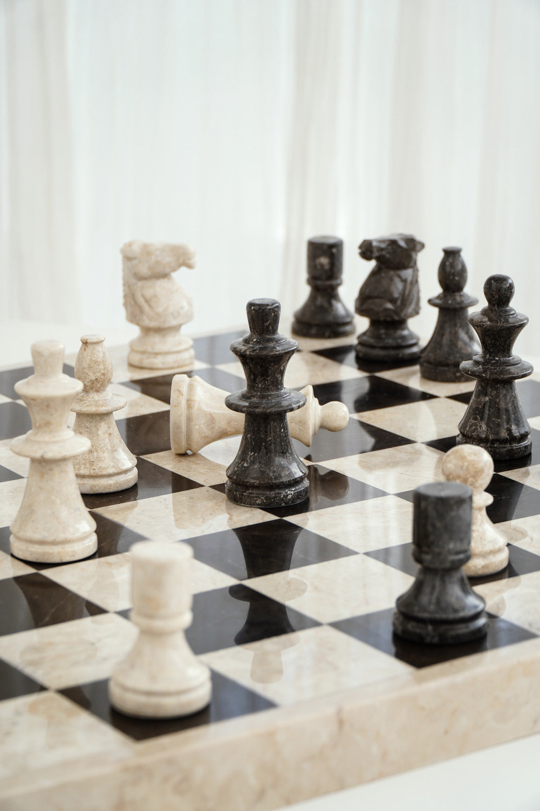 Marble sculpture Marble Chess Board – handmade in Bali, boho style