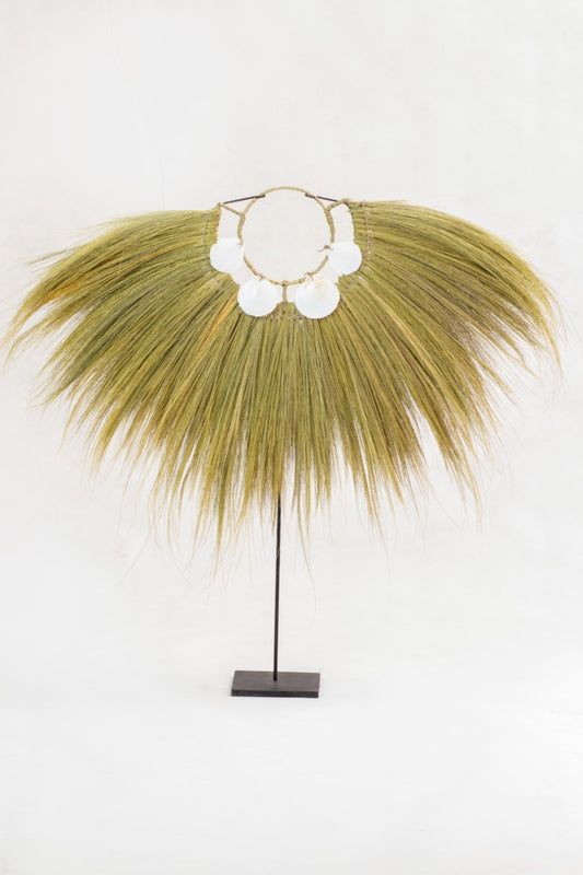 Boho natural fibre sculpture On Stand, crafted by hand in Bali