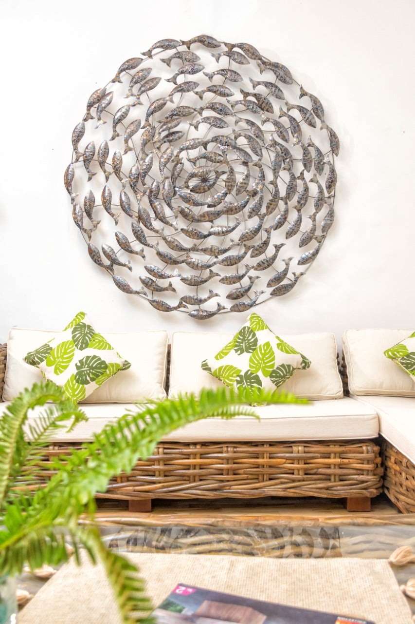 Handmade iron sculpture – the Tuna Fish, boho decor made in Bali