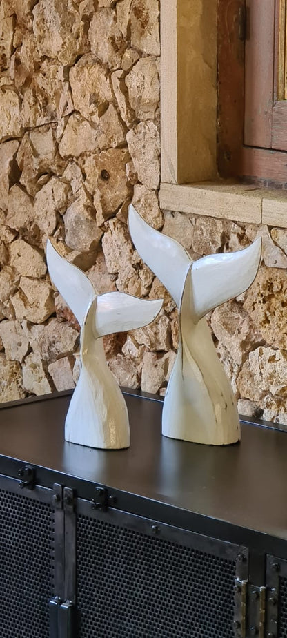 Albasia wood sculpture – Fish Tail – boho decor handmade in Bali by BaliSouk