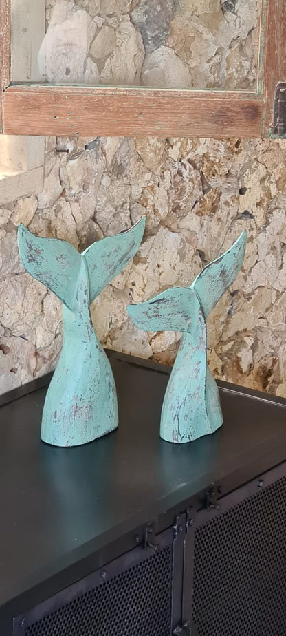 Handcrafted albasia wood sculpture – Fish Tail, boho decor from BaliSouk