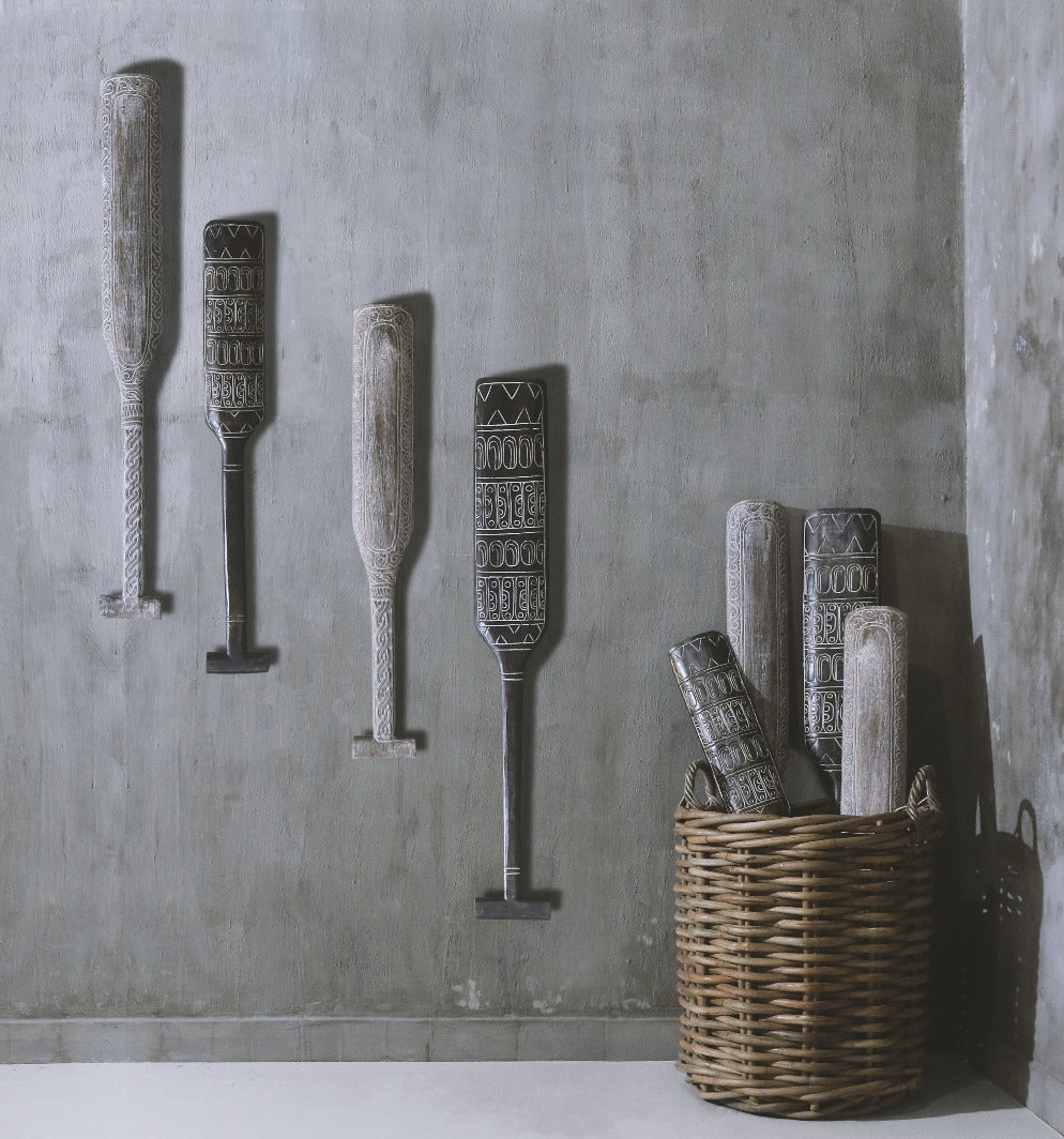 Albasia wood decorative paddle – Toraja Wash, natural natural materials in boho style