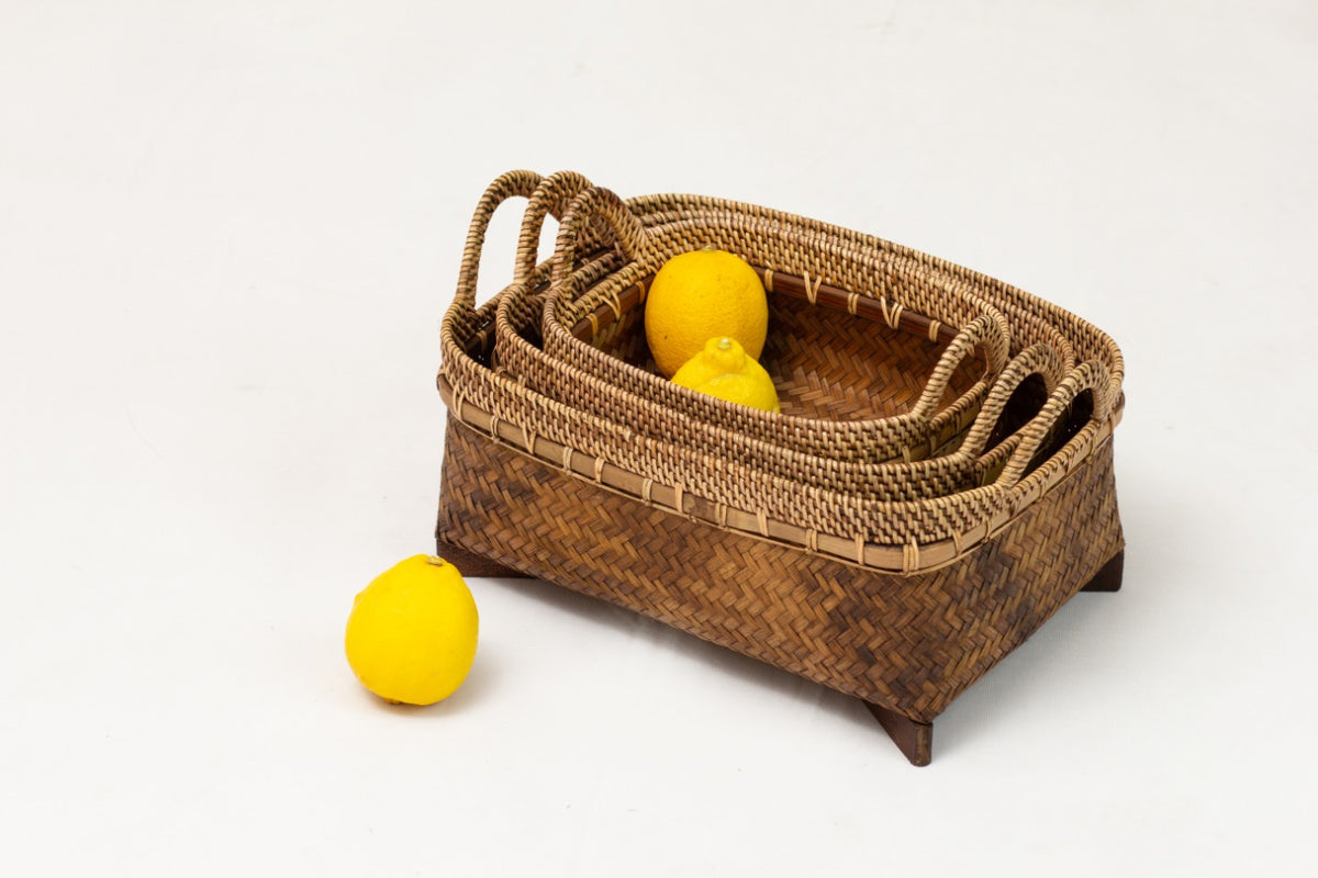 Bamboo tray Andong – boho decor, handwoven and handmade in Bali