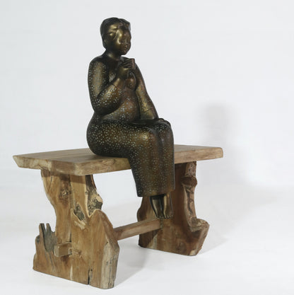 Resin sculpture – Javanese Lady, natural natural materials in boho style