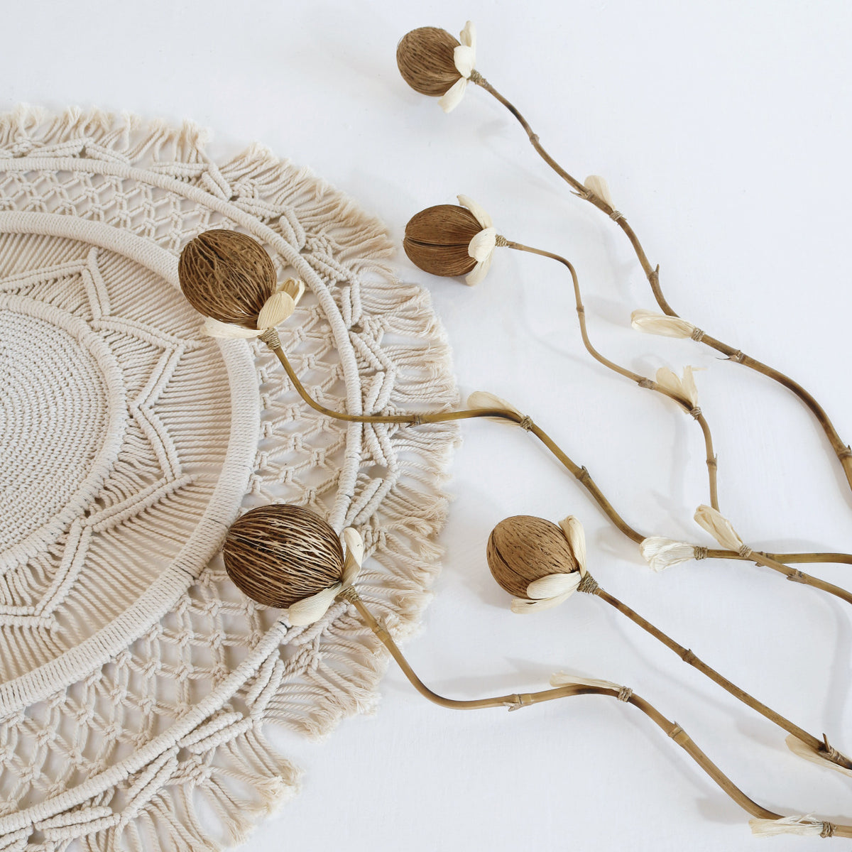 Bamboo decorative piece Flower – boho decor, handwoven and handmade in Bali