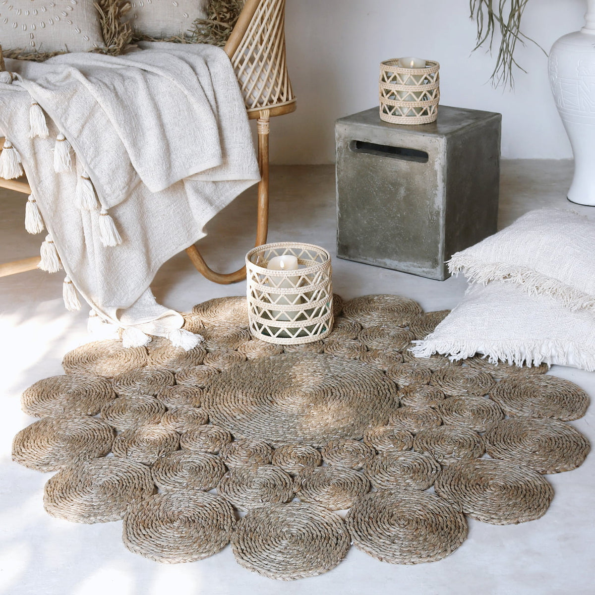 The Rumbai rug – natural materials, boho decor handmade in Bali