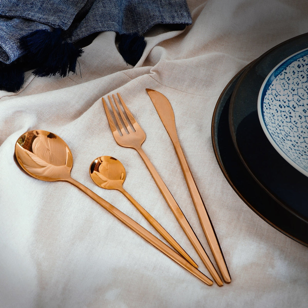Handmade stainless steel cutlery set – the Cutlery Set 4, boho decor made in Bali