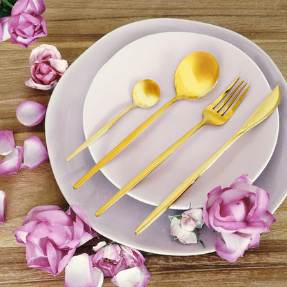 Stainless steel cutlery set – Cutlery Set 4, natural natural materials in boho style