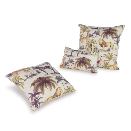 Safari Motif Pillow  Set With Filler  