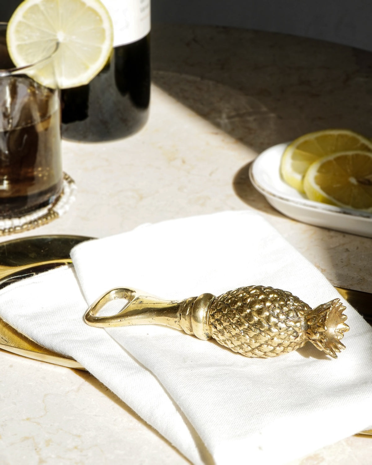 Brass bottle opener Pineapple – boho decor handcrafted in Bali by BaliSouk
