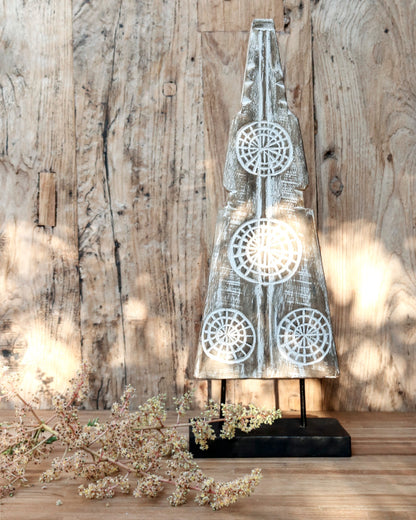 Suar wood decorative stand – Bhati – boho decor handmade in Bali by BaliSouk