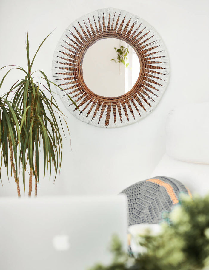Bali Furniture – Mayang Round Mirror – The Mayang Round Mirror brings warmth, t