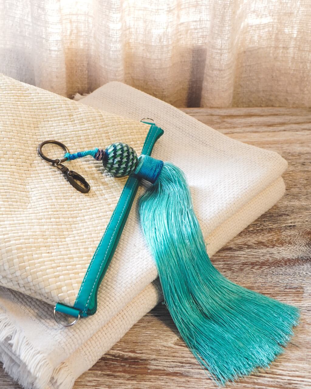 Marble Tassel Key Ring