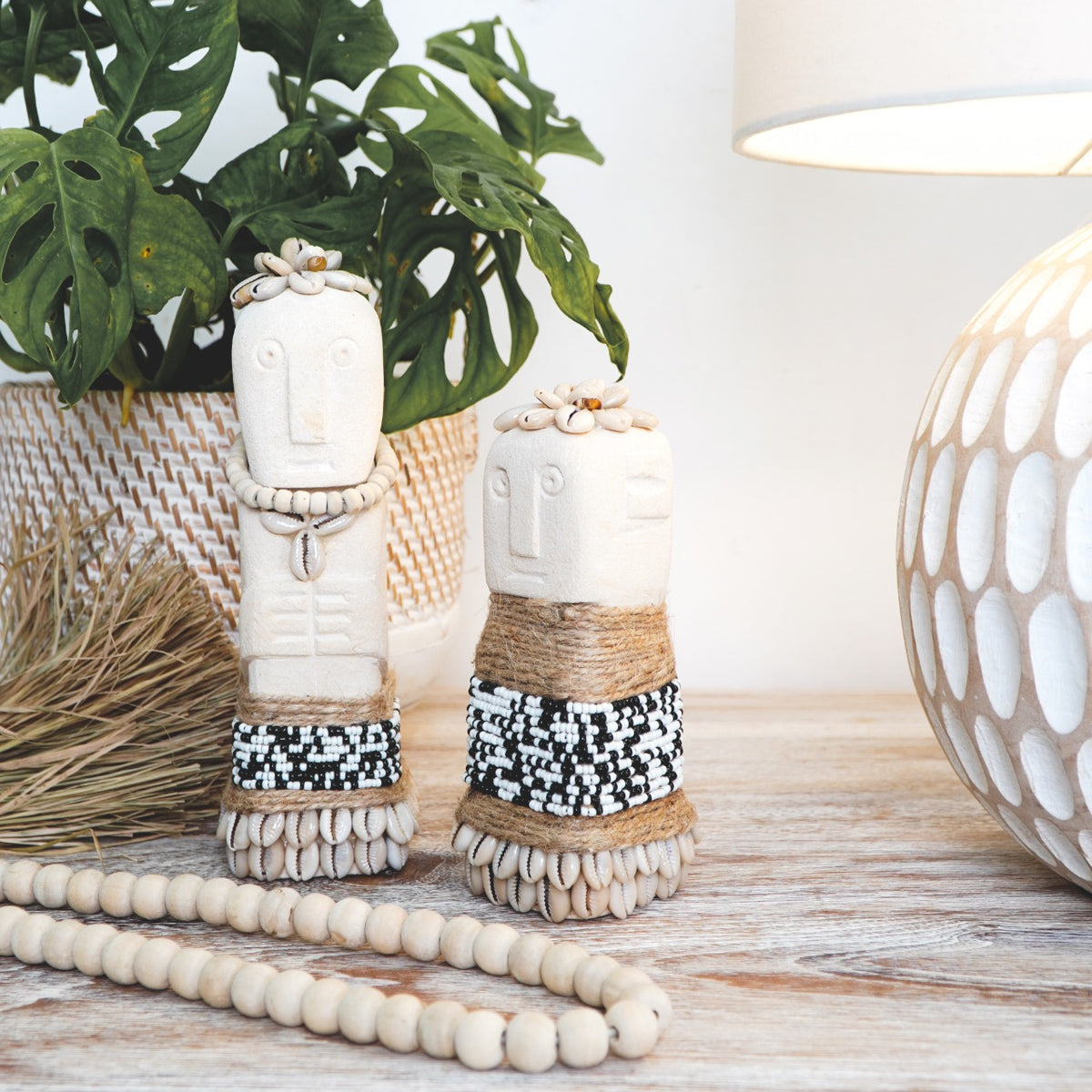 Handmade shell statue – the Sumba, boho decor made in Bali