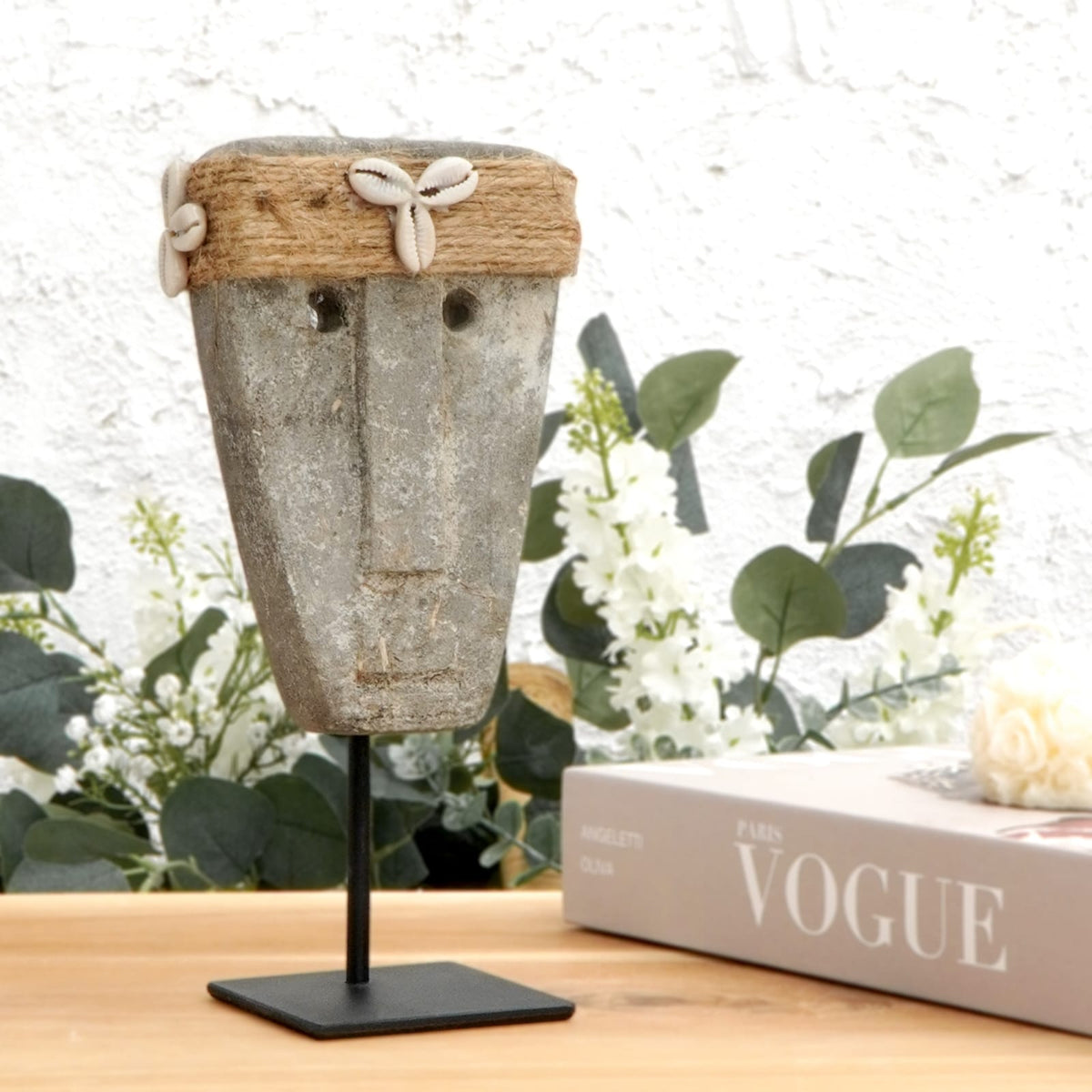 Stone statue Sumba Stand – boho decor, handwoven and handmade in Bali