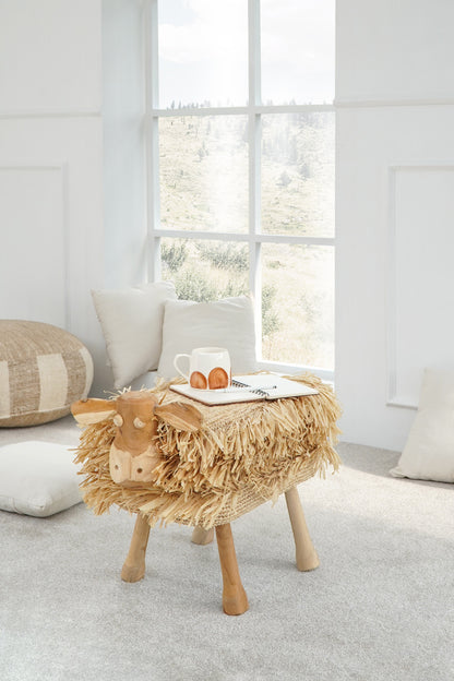 Palm leaf decorative piece Kambing Curly – boho decor, handwoven and handmade in Bali