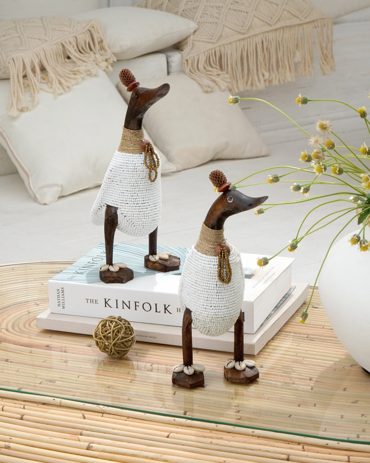 Solid wood sculpture Duck Monte – boho decor handcrafted in Bali by BaliSouk