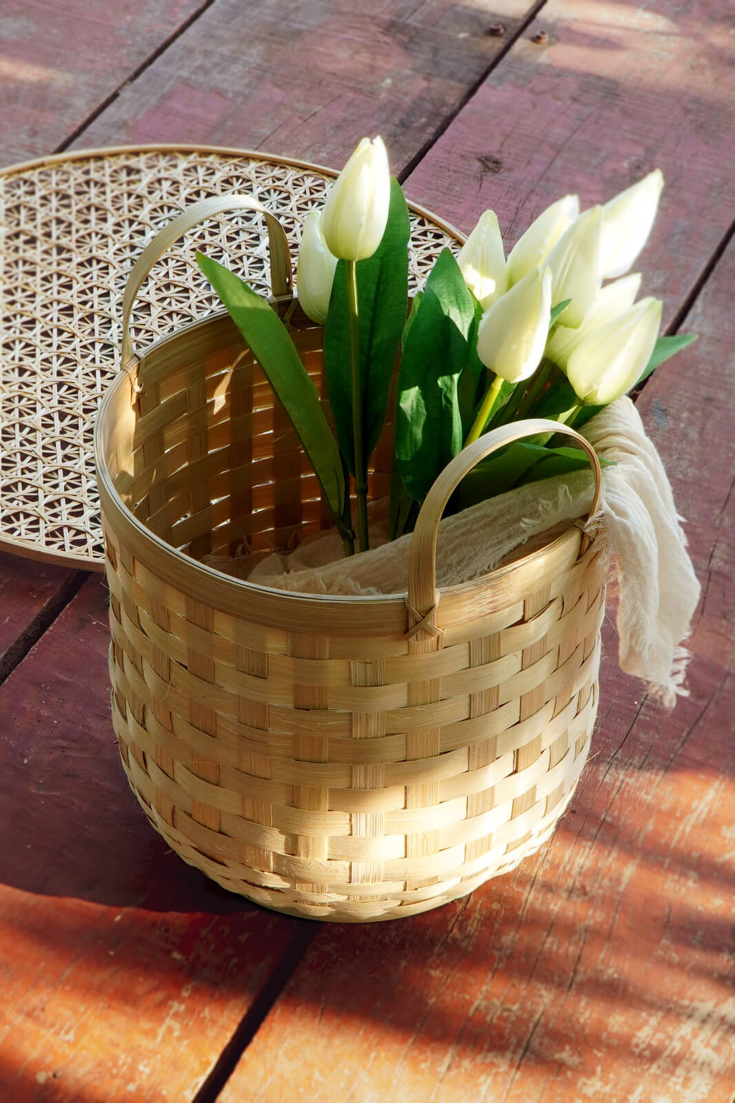 Tatum Round Basket With Handle