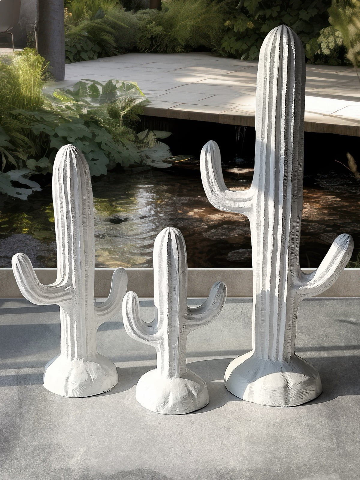 Saguaro Cactus decorative piece in natural materials – handmade boho decor from Bali